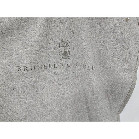 Brunello Cucinelli Grey Fabric Garment Bag 22x36 Zippered Snaps Handles - Picture 2 of 3